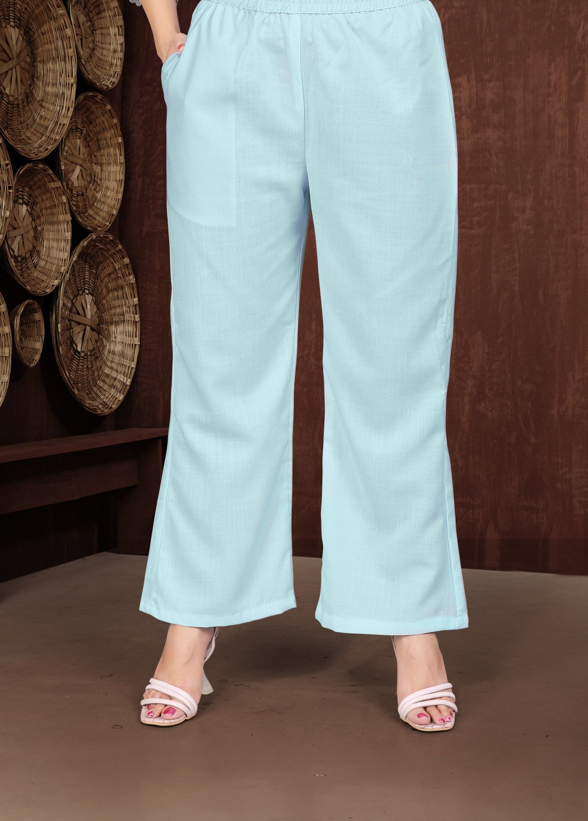 Sunshine Gradient Co-Ord Set – Yellow, Blue & Pink Shirt with Solid Blue Trousers
