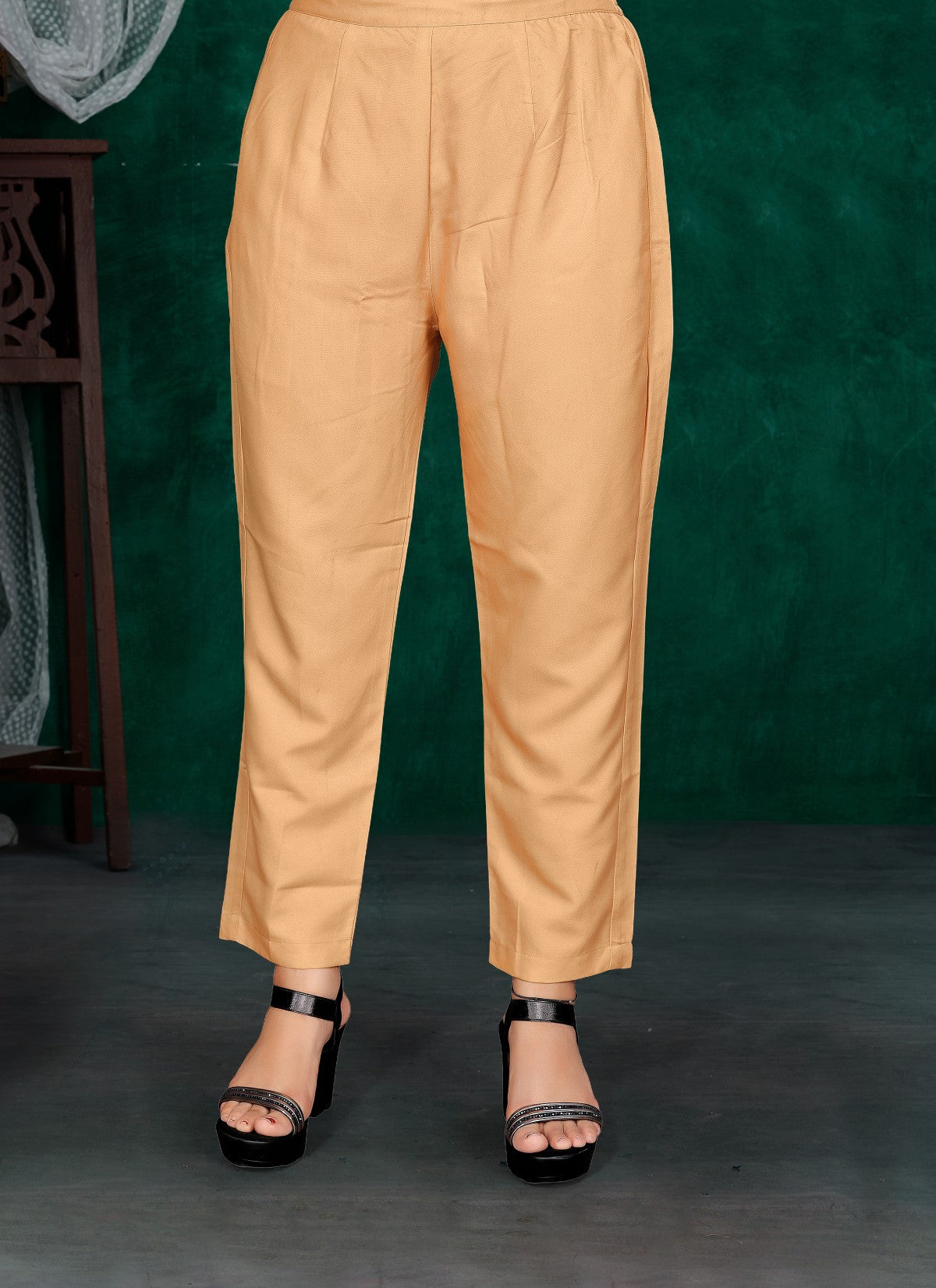 Beige Floral Printed Silk Blend Kurta Set with Solid Dupatta & Round Neck