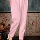 Baby Pink Cotton Blend Kurta Set with Tie-Up Neck & Solid Dupatta