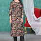 Elegant Black Floral Printed Cotton Kurta Set with Straight Pants
