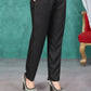 Elegant Black Floral Printed Cotton Kurta Set with Straight Pants