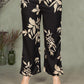 Elegant Black & Beige Leaf Print Co-ord Set in Viscose Rayon