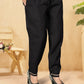 Elegant Black Embroidered Kurta Set with Matching Trousers & Silk Chiffon Dupatta
