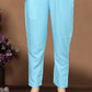 Sky Blue Floral Printed Cotton Blend Kurta Set with Printed Silk Chiffon Dupatta