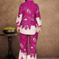 Rani Floral Printed Silk Blend Co-Ord Set with Off-White Accents