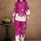 Rani Floral Printed Silk Blend Co-Ord Set with Off-White Accents