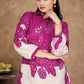 Rani Floral Printed Silk Blend Co-Ord Set with Off-White Accents