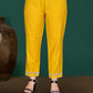 Mustard Yellow Silk Blend Kurta Set with White Thread Embroidery & Solid Dupatta