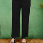 White Solid Shirt & Black Trouser Co-Ord Set in Pure Silk