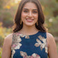 Stylish Navy Blue Viscose Rayon Sleeveless Kurta Set with Floral Print