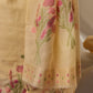 Botanical Floral Yellow Muga Cotton Unstitched Suit Set