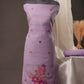 Floral Buti Lavender Muga Cotton Unstitched Suit Set
