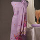 Floral Buti Lavender Muga Cotton Unstitched Suit Set