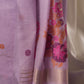 Floral Buti Lavender Muga Cotton Unstitched Suit Set
