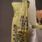 Creeper Floral Pista Green Minakari Work Unstitched Soft Cotton Suit Set