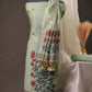 Creeper Floral Sea Green Minakari Work Unstitched Soft Cotton Suit Set