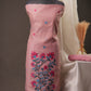 Creeper Floral Blush Pink Minakari Work Unstitched Soft Cotton Suit Set