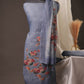 Poppy Floral Smoky Blue Unstitched Suit with Vibrant Floral Print and Tassel Detailed Dupatta