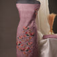Poppy Floral Dusty Mauve Unstitched Suit with Watercolour Floral Digital Print & Tassel Dupatta