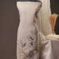 Outline Floral Off-White Unstitched Suit with Black Floral Print and Tassel Dupatta