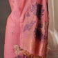 Lotus Floral Pink Muga Cotton Unstitched Suit with Lotus & Cow Weaving and Tassel Dupatta