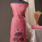 Lotus Floral Pink Muga Cotton Unstitched Suit with Lotus & Cow Weaving and Tassel Dupatta