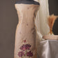 Lotus Floral Beige Muga Cotton Unstitched Suit with Lotus & Cow Weaving and Tassel Dupatta