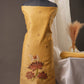 Lotus Floral Golden Yellow Muga Cotton Unstitched Suit with Lotus & Cow Weaving and Tassel Dupatta