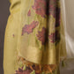 Lotus Floral Pista Green Muga Cotton Unstitched Suit with Lotus & Cow Weaving and Tassel Dupatta