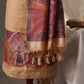 Beige Muga Cotton Unstitched Suit with Digital Traditional Dance Print & Tassel Dupatta