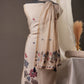Elegant Beige Muslin Cotton Unstitched Suit with Multicolour Weaving Dupatta