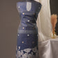 Floral Embroidery Midnight Blue Soft Cotton Unstitched Suit with Coordinated Dupatta
