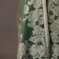 Floral Embroidered Teal Green Soft Cotton Unstitched Suit with Coordinated Dupatta