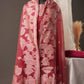 Floral Embroidered Rose Pink Soft Cotton Unstitched Suit with Coordinated Dupatta