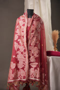 Floral Embroidered Rose Pink Soft Cotton Unstitched Suit with Coordinated Dupatta
