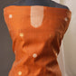 Floral Embroidered Rust Orange Soft Cotton Unstitched Suit with Coordinated Dupatta
