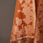 Floral Embroidered Rust Orange Soft Cotton Unstitched Suit with Coordinated Dupatta