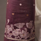 Floral Embroidered Wine Soft Cotton Unstitched Suit with Coordinated Dupatta