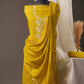 Warm Pista Green Chanderi Cotton Unstitched Suit with Embroidery With Sequence & Zari-line Dupatta