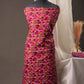 Geometric Rose Pink Cotton Unstitched Suit with Bold Marron Floral Printed Dupatta