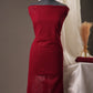 Elegant Maroon Georgette Unstitched Suit with Sequence Work & Solid Chiffon Dupatta