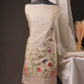 Beige Muslin Cotton Unstitched Suit with Multicolour Weaving Floral & Animal Motifs