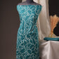Teal Green Pakistani Unstitched Suit with Multicolour Floral Dupatta & 2-Line Sleeves