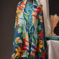 Teal Green Pakistani Unstitched Suit with Multicolour Floral Dupatta & 2-Line Sleeves