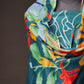 Teal Green Pakistani Unstitched Suit with Multicolour Floral Dupatta & 2-Line Sleeves