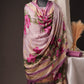 Lavender Printed Pakistani Unstitched Suit with Embroidered Neck & Corner Patch