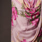 Lavender Printed Pakistani Unstitched Suit with Embroidered Neck & Corner Patch