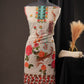 Off-White Georgette Unstitched Suit with Sky Blue Panel Neck & Floral Printed Dupatta