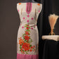 Elegant Off-White Pink Ciffly Unstitched Suit with Floral Print & Embroidered Neckline