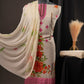 Elegant Off-White Pink Ciffly Unstitched Suit with Floral Print & Embroidered Neckline